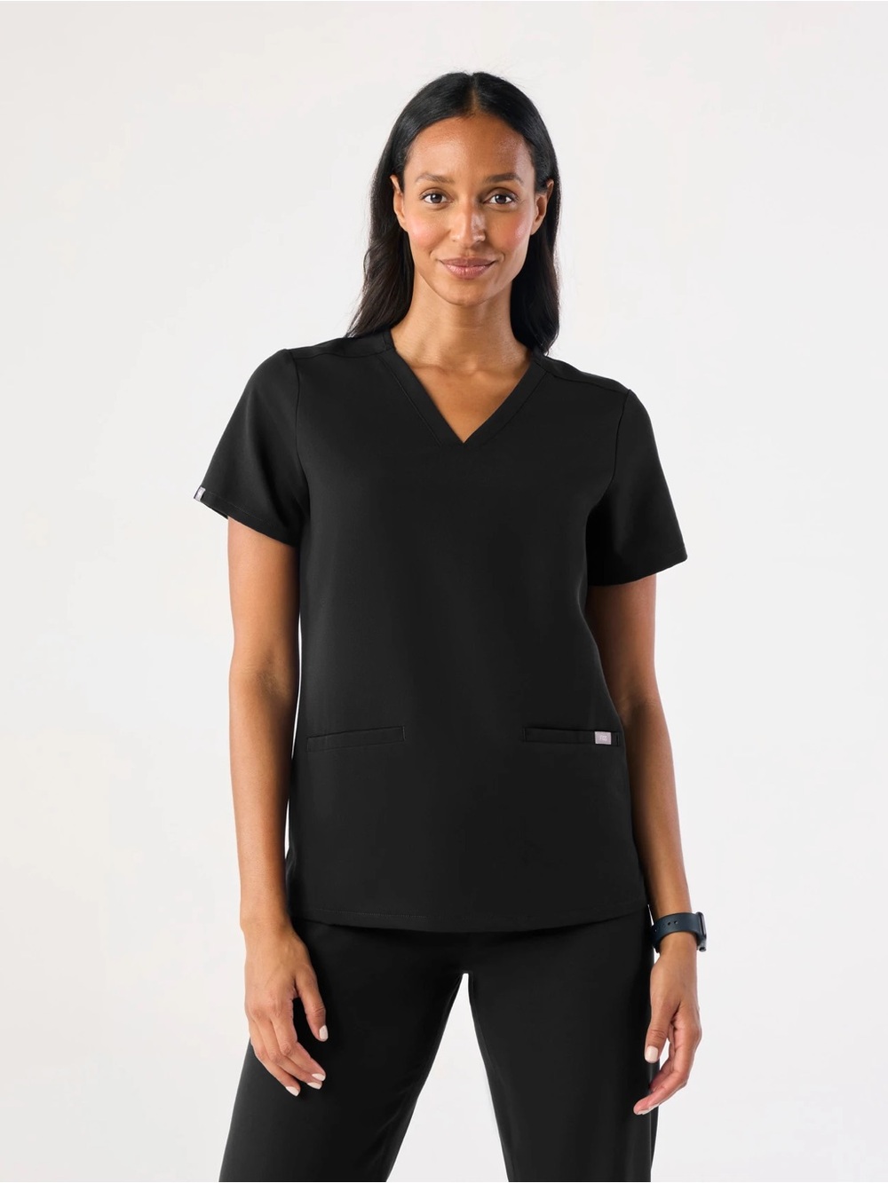 FIGS Casma Scrub Top in Black Size Small
